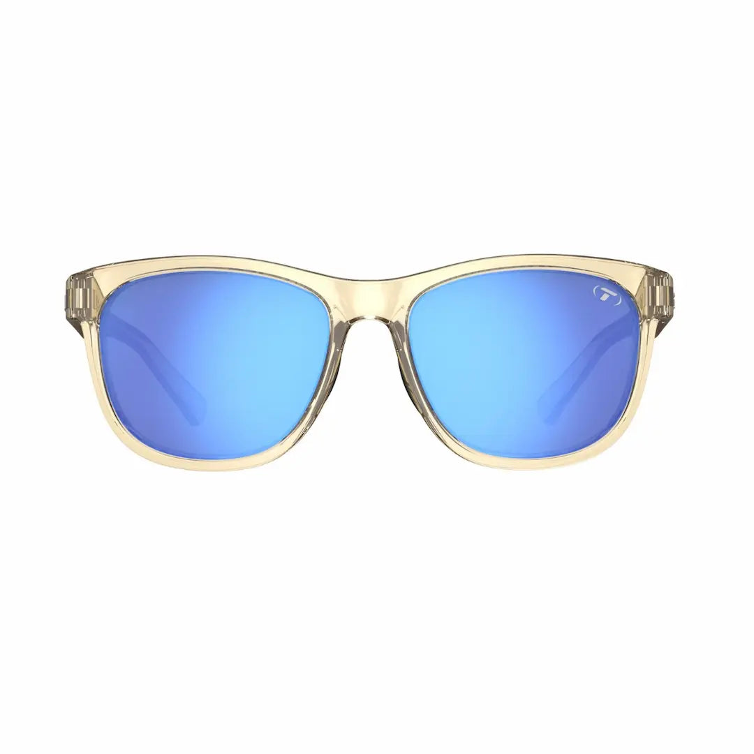Tifosi Swank sunglasses in Golden Ray with blue mirror lenses