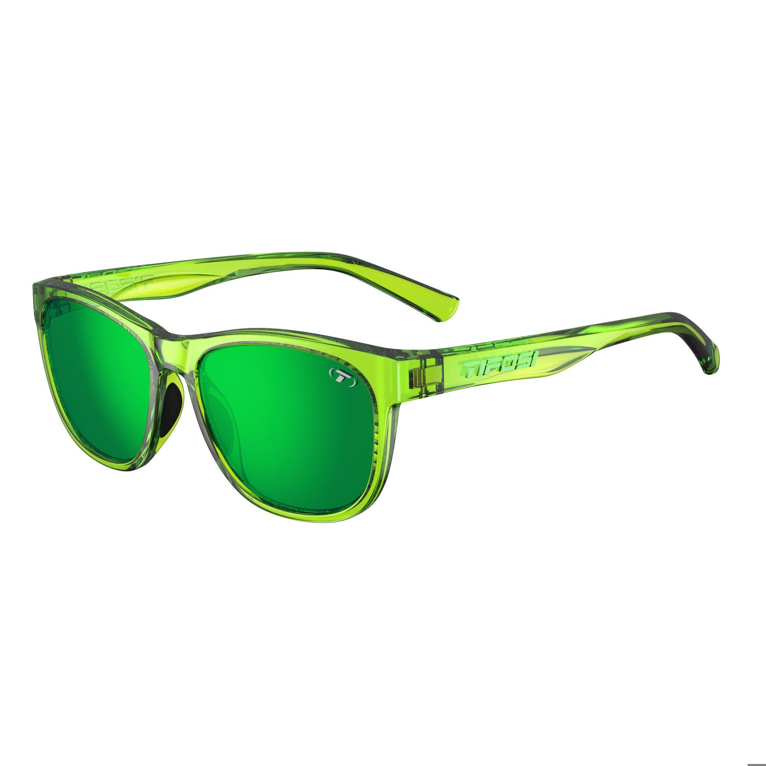 Tifosi Swank in lime with green mirror lenses