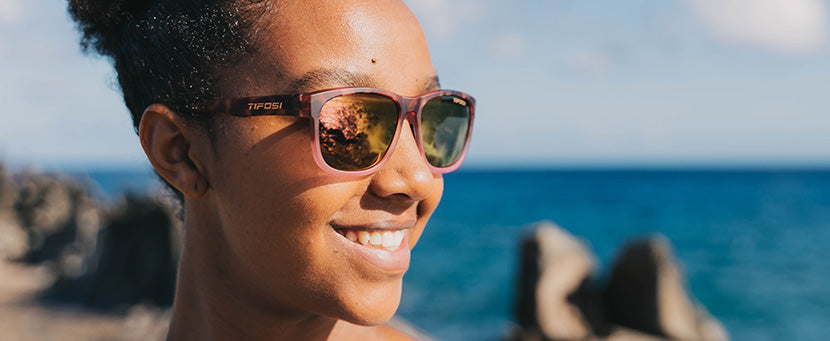 Girl wearing Tifosi Swank XL Sunglasses 