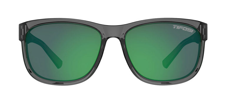 Tifosi Swank XL Sunglasses Crystal Smoke/Green Mirror