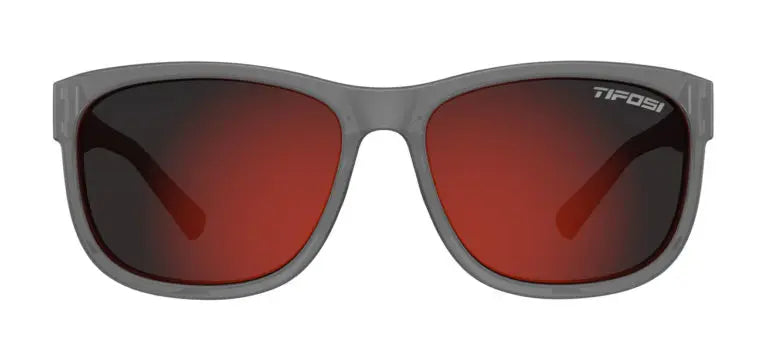 Tifosi Swank XL Sunglasses Satin Vapor/Red Mirror