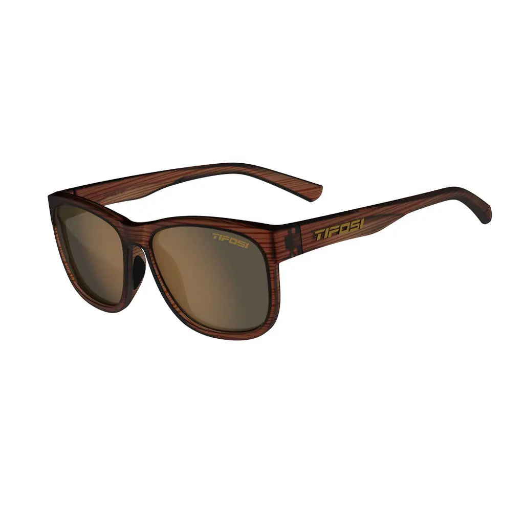 Tifosi Swank XL Sunglasses Woodgrain/Brown Polarized