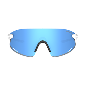 Satin Clear frame/Sky Blue Mirror lenses