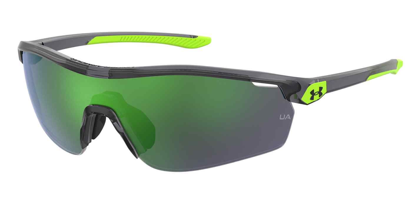 Under Armour 7001 tween sunglasses in gray with green  mirror lenses