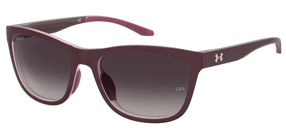 Under Armour Play Up sunglasses in Burgundy-Pink with polarized lenses