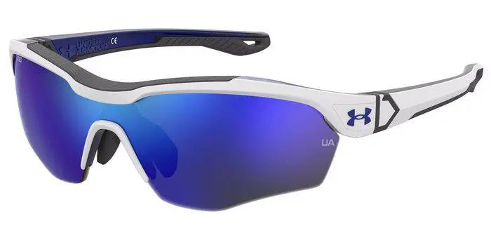 Under Armour Yard Pro Jr. kids sunglasses in white with UA Baseball tuned lenses
