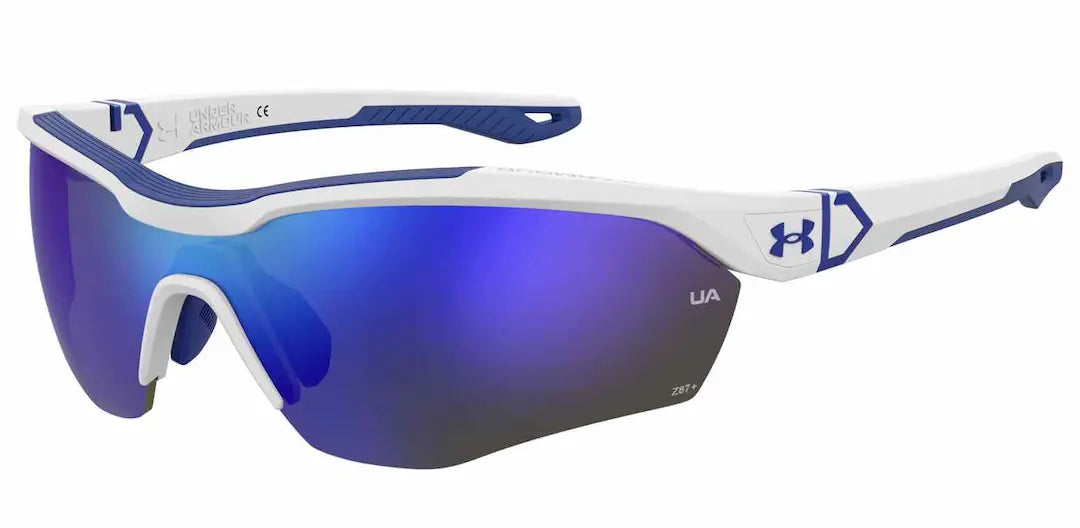 Under Armour Yard Dual sunglasses in White Blue with baseball lenses