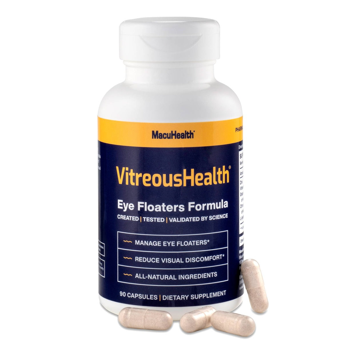 Macuheath VitreousHealth eye supplements for floaters with pill