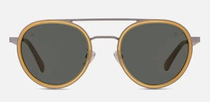 Matte Silver-Shiny Amber frame/Pure Gray lenses