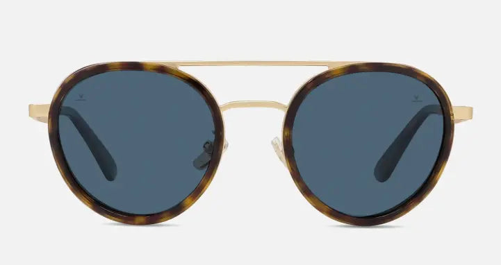 Vuarnet Edge 02 sunglasses in gold tortoise with blue polarized lenses
