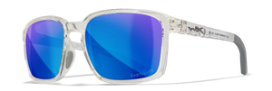 Gloss Crystal Clear frame/Captivate Polarized Blue Mirror lenses
