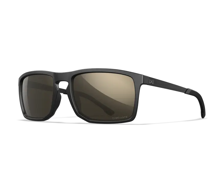 Wiley-X Axe sunglasses in black with polarized tungsten lenses