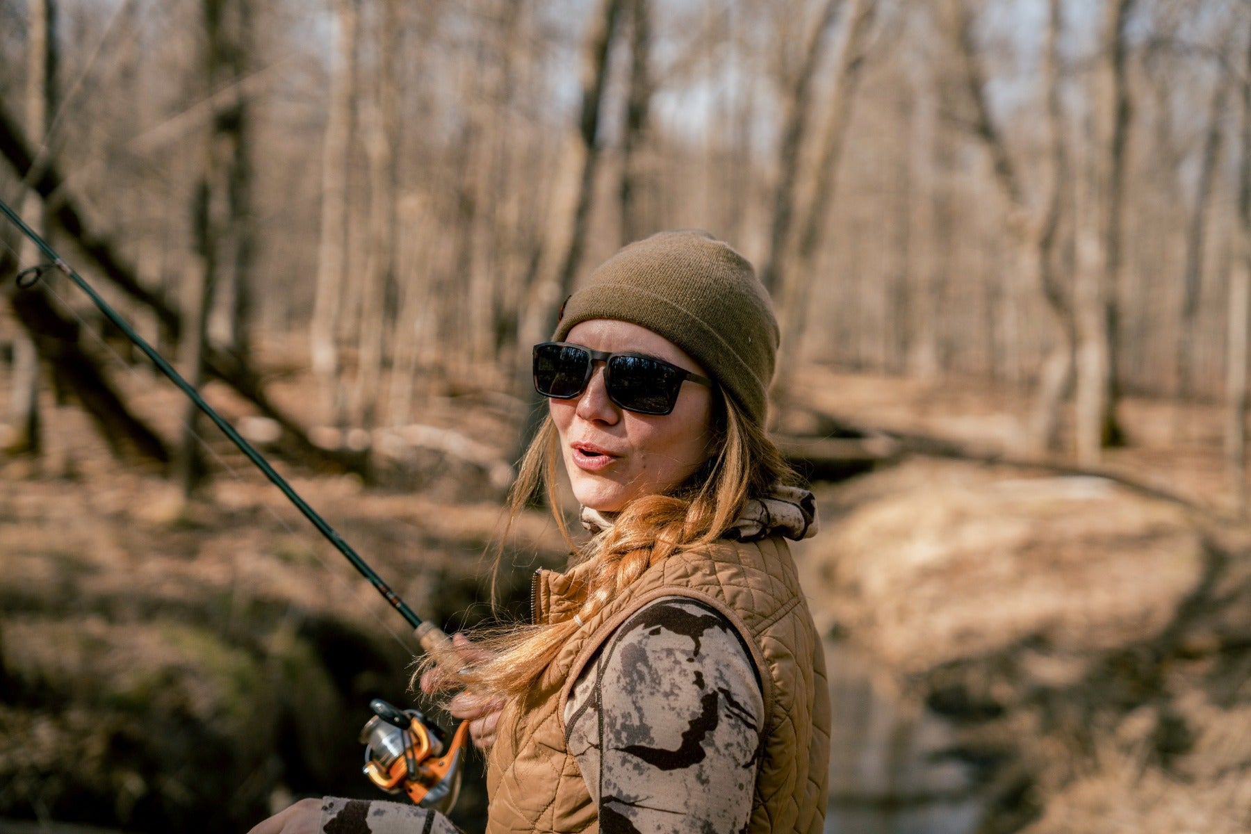Woman wearing Wiley-X Axe sunglasses