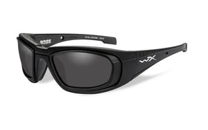 Matte Black frame with Rim Adapter and Smoke Gray Lenses (for high rx)
