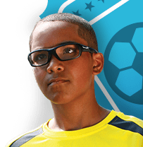 Kid wearing Wiley-X Fierce Sports glasses