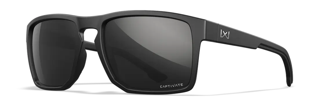Wiley-X Founder sunglasses in black with capivate polarized lenses