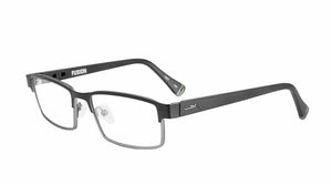 Matte Black-Dark Gunmetal temples with Clear Lenses