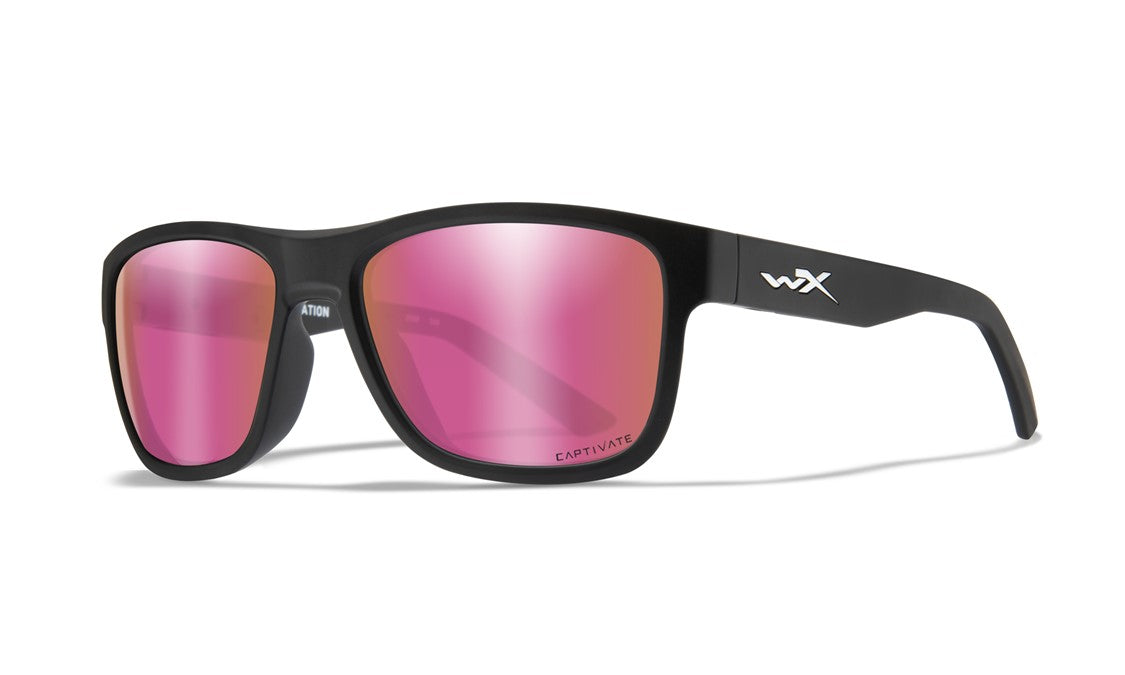 Wiley-X Ovation Matte Black/Captivate Polarized Rose Gold Mirror 