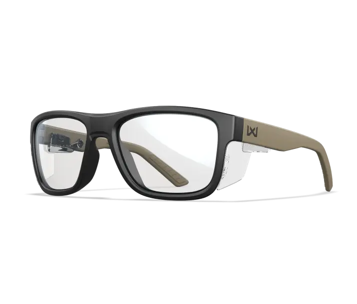 Wiley-X Ovation sunglasses in black and tan for prescription