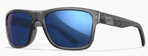 Wiley-X Ovation sunglasses in crystal gray with polarized blue mirror lenses