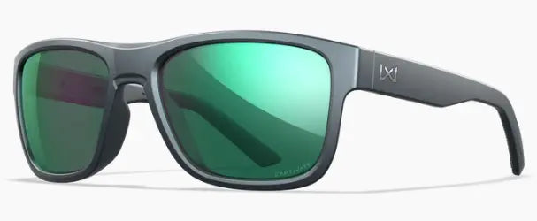 wiley-X Ovation sunglasses in graphite white with polarized green lenses