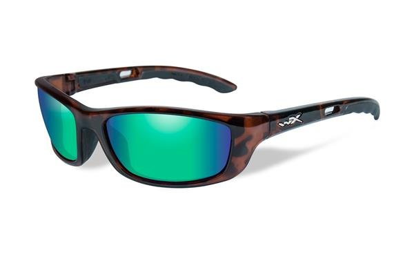 Wiley-X P-17 Gloss Demi/Polarized Emerald Green Sunglasses