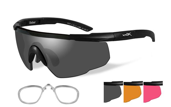 Wiley-X Saber Advanced 3 Lens Pack with vermilion Lenses Sunglasses