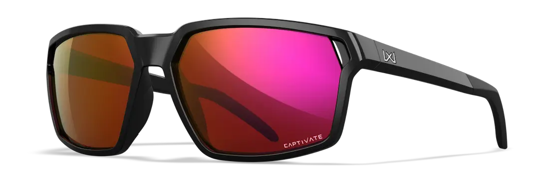 Wiley-X Sierra sunglasses in black with red mirror