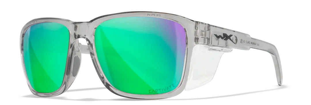Wiley-X Trek Crystal Light Gray frame/Captivate Polarized Green lenses