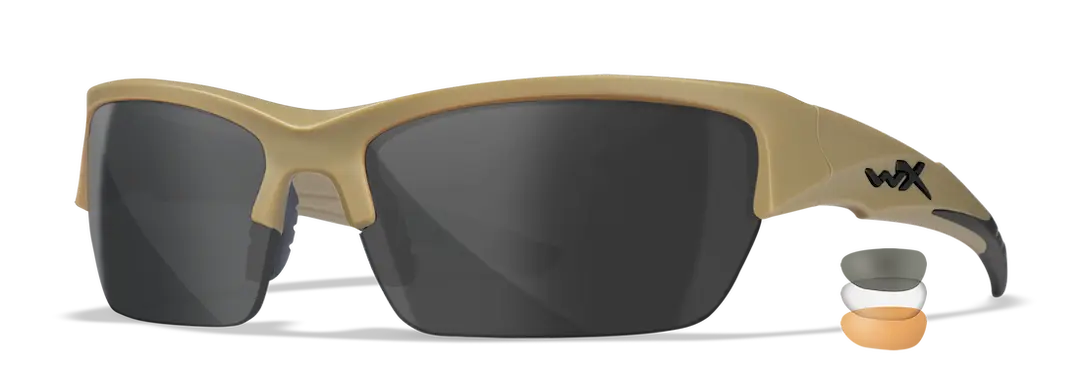 Wiley-X Valor sunglasses in tan two lens set