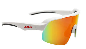 White Matte frame/Red Mirror lenses